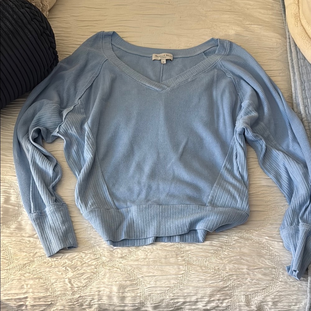 Light Blue V-Neck Sweater